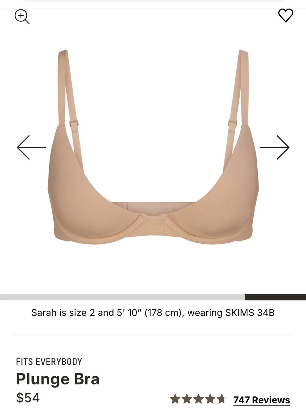 SKIMS Plunge Underwire Bra - Light Nude